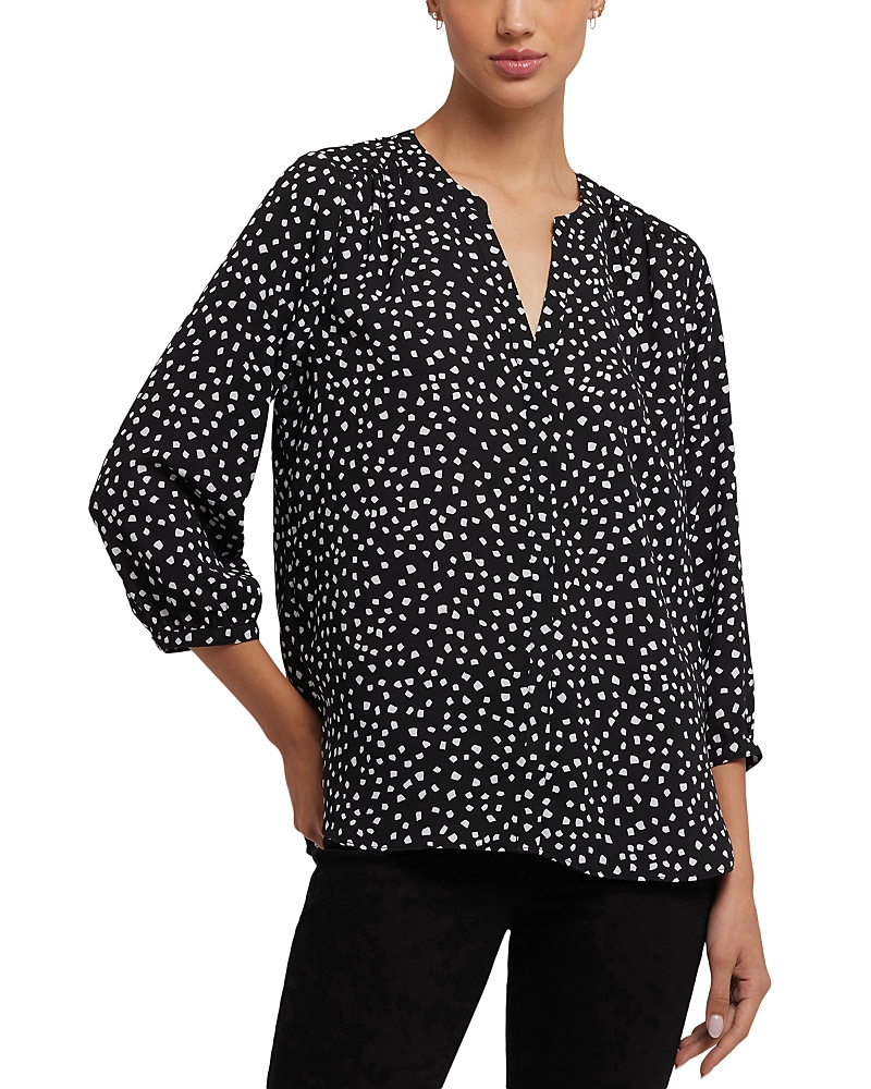 Nydj Pintuck Blouse In Black