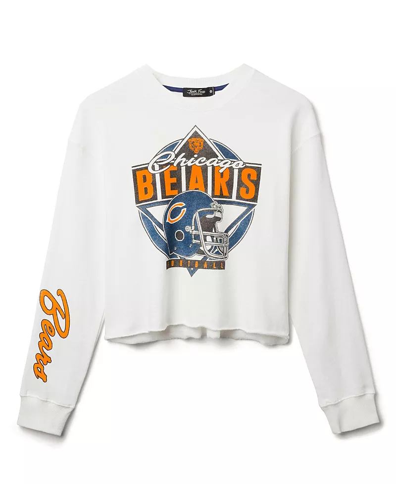 Junk Food Clothing Women's Nfl Chicago Bears Helmet Crop Fleece