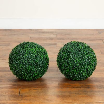 12&amp;quot; UV Resistant Artificial Boxwood Ball (Indoor/Outdoor) - Set of 2