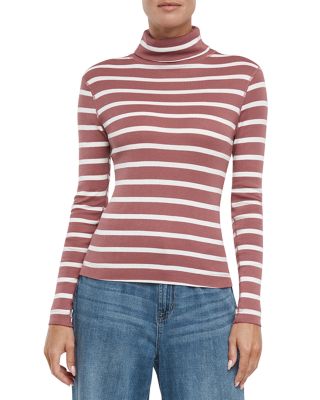 Striped Turtleneck Long Sleeve Tee