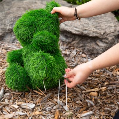 14" UV Resistant Artificial Grass Garden Plush Topiary Bear (Indoor/Outdoor)