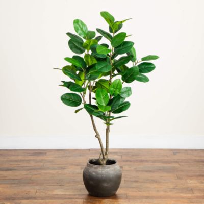 4&#39; Artificial Audrey Ficus Tree in Rustic Decorative Planter
