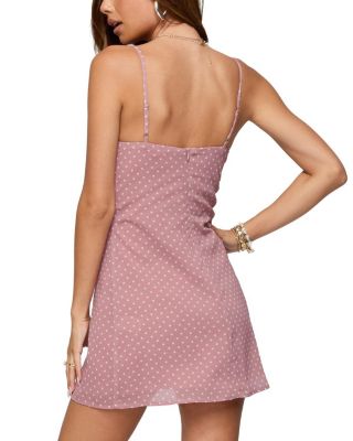 Polka Dot Cupped Chiffon Mini Dress