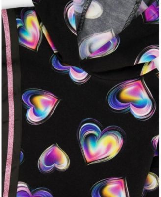 Girls' Hooded Fleece Dress with Trompe-L'il Bag Detail - Big Kid