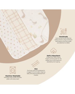 Charlie Burp Cloth Set, 3 Pack