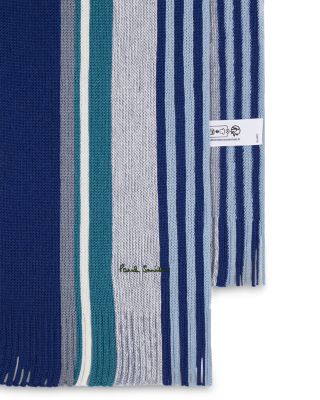 Twisted Striped Merino Wool Scarf