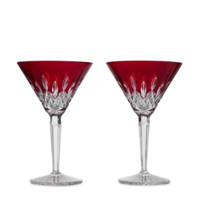 Lismore Red Martini Glasses, Set of 2