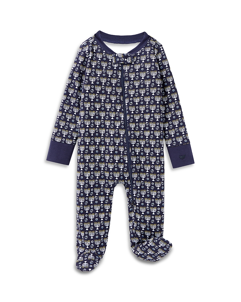 Petite Plume Unisex Festival Of Lights Pima Footie - Baby In Blue