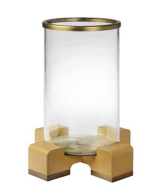  Vector Leather and Glass Hurricane Candle Holder