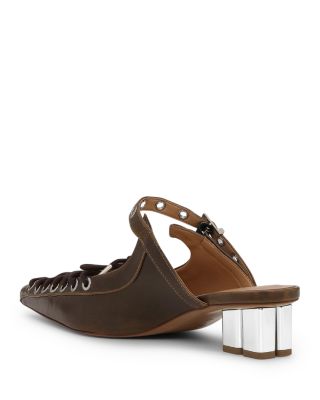 Women's Eyelets Lace Up Mule Pumps