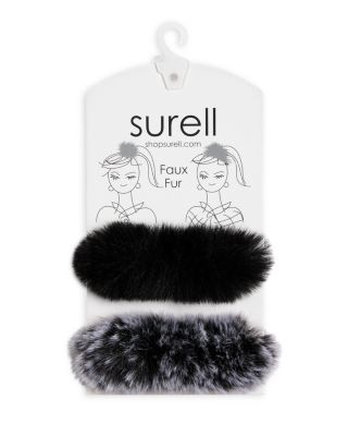 Faux Fur Scrunchies, Set of 2