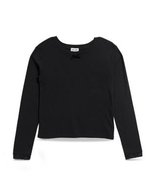 Girls' Faye Rib Lace Cuffed Long Sleeved Top - Big Kid