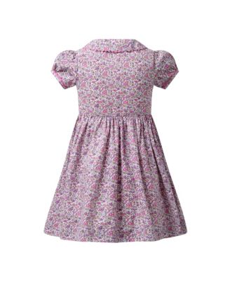  Girls' Purple Floral Button Front Dress - Little Kid, Big Kid