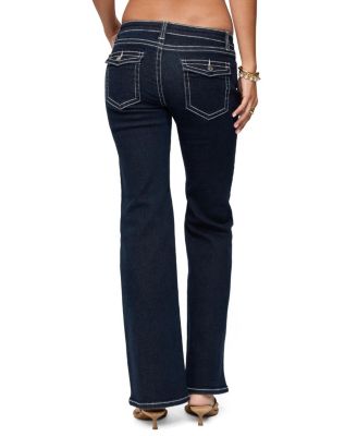  Louis Contrast Low Rise Jeans in Blue Wash