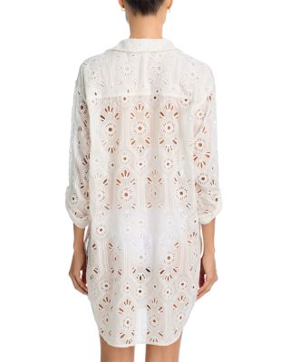 Eyelet Swim Cover-Up Shirt