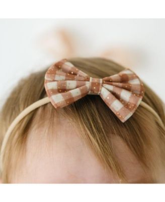 Girls' Gingham Printed Tulle Bow Baby Headband