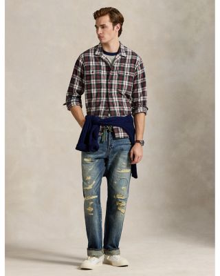 Classic Fit Plaid Oxford Camp Shirt