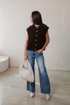 Sleeveless Open Knit Cardigan