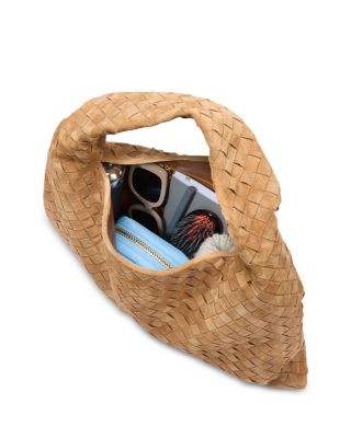 Hop Intrecciato Suede Shoulder Bag