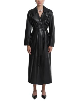 Kasha Leather Belted Coat