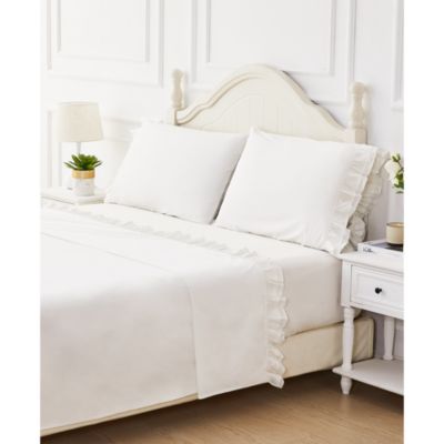 Double Ruffle Percale Sheet Set, Twin