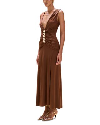 Moonlit Jersey Plunge Neck Gown
