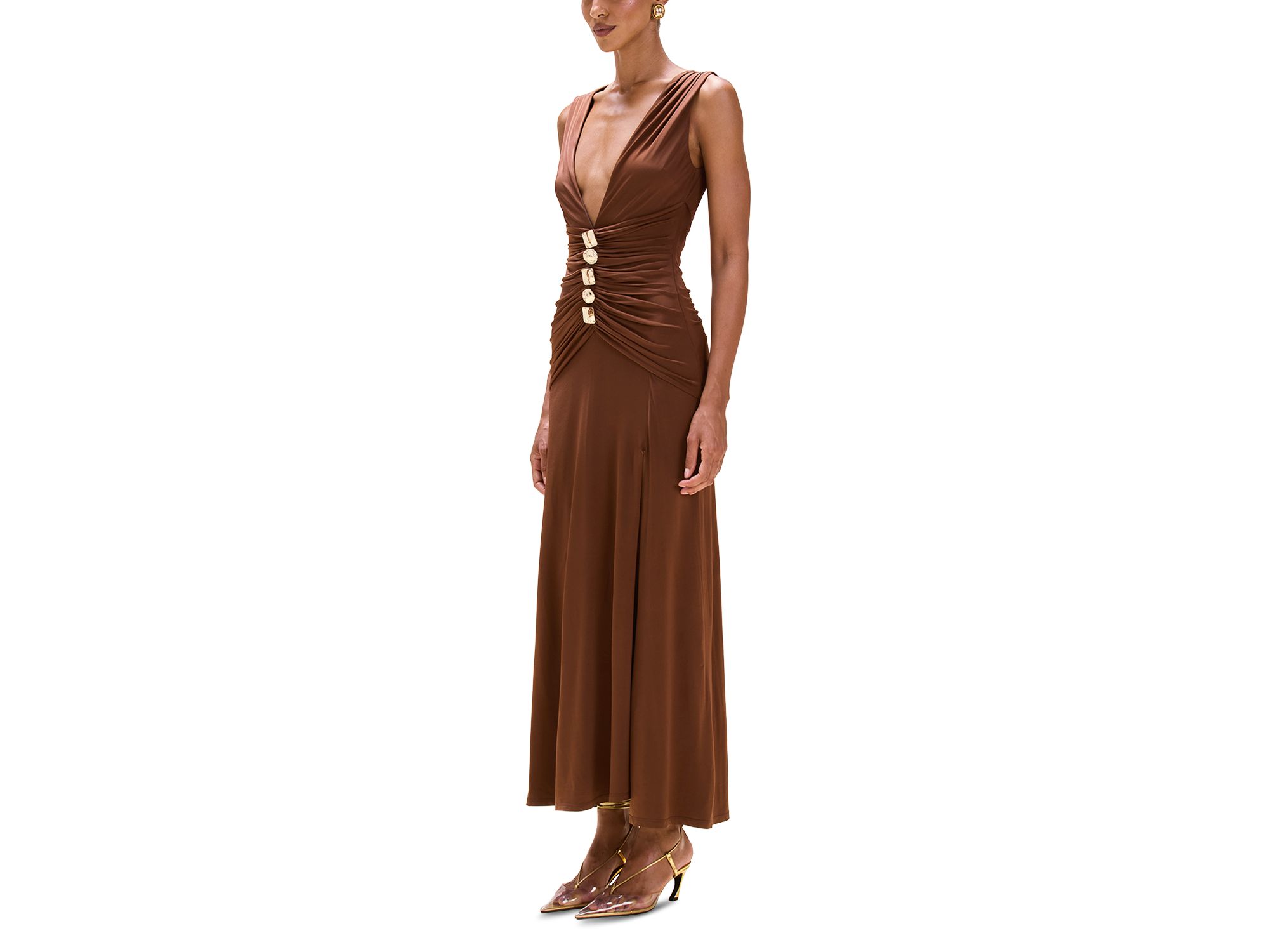 Moonlit Jersey Plunge Neck Gown — Image 6
