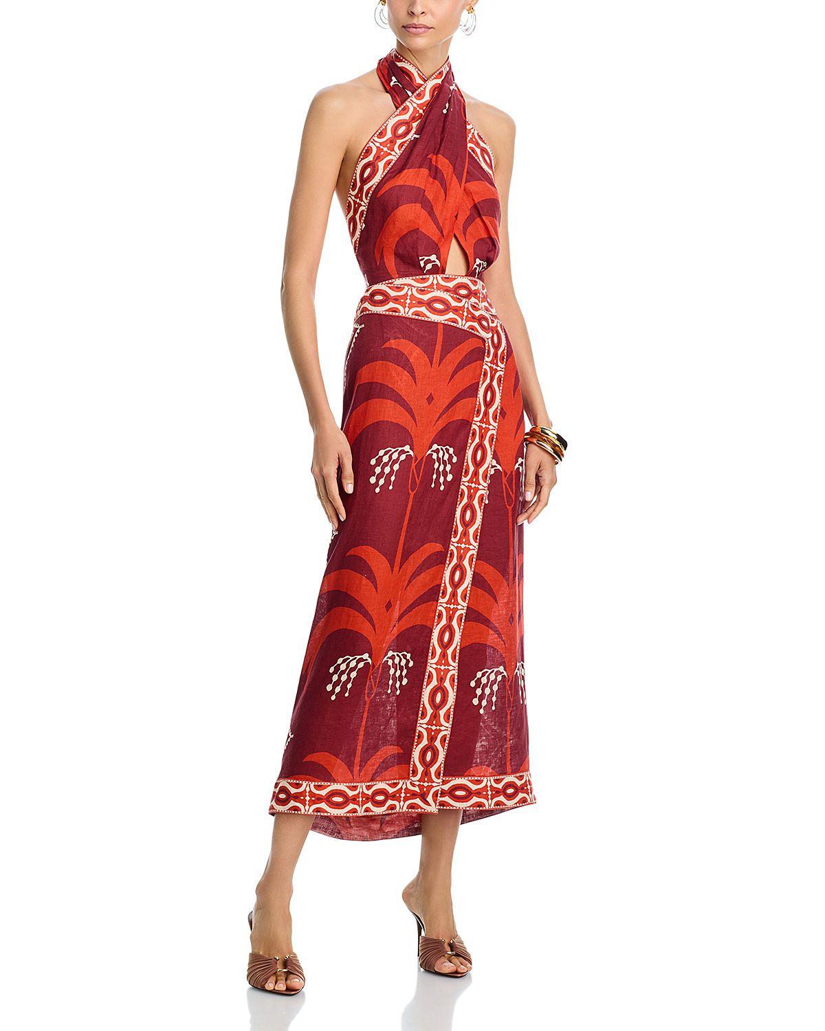 Johanna Ortiz Buen Viento Linen Ankle Dress