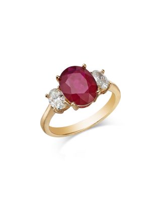 Bloomingdale's Fine Collection Bloomingdale's Ruby & Diamond Ring In 14k Yellow Gold In Multi