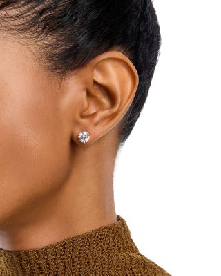 Certified Lab Grown Diamond Stud Earrings in 18K White Gold, 3.0 tcw