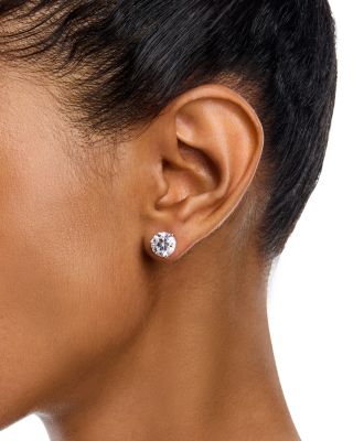 Certified Lab Grown Diamond Stud Earrings in 18K White Gold, 5.0 tcw