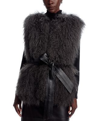 Santine Belted Mongolian Shearling Vest