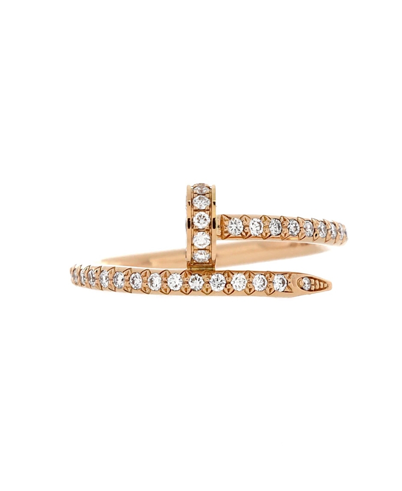 Click to view more detailed imagery on our partner's website Pre-owned Pre-owned Cartier Cartier Small Juste Un Clou Paved Ring 18k Rose Gold With Diamonds