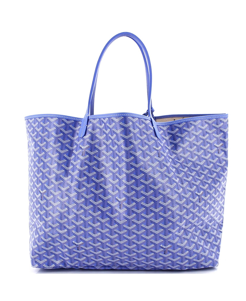 Pre-owned Pre-owned Goyard  Goyard Gm Saint Louis Reversible Tote Coated Canvas And Printed Canvas In Blue