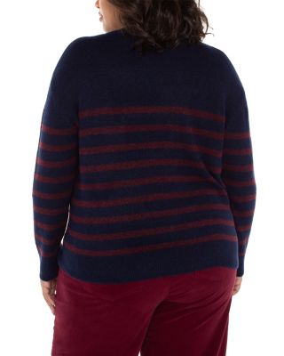 Stripe Long Sleeve Drop Shoulder Sweater