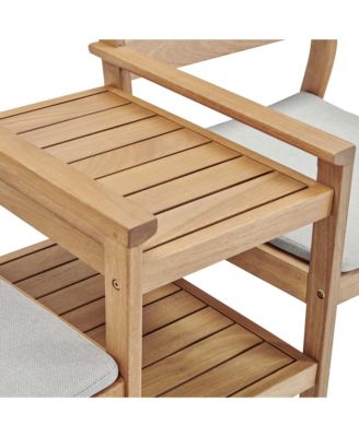 Viewscape Outdoor Patio Ash Wood Jack and Jill Chair, Set of 2