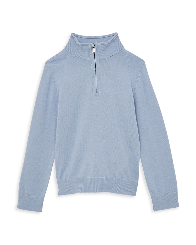 Reiss Boys' Long Sleeved Merino Funnel Neck 1/2 Zip Sweater - Little Kid, Big Kid In Blue