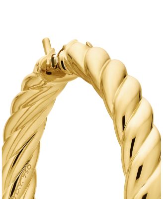 Sculpted Cable Hoop Earrings in 18K Yellow Gold, 38mm