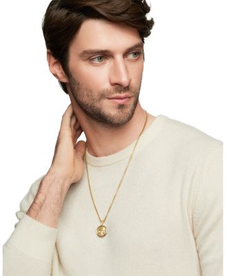 Men's Life & Death Duality Amulet in 18K Yellow Gold with Diamonds, 30mm