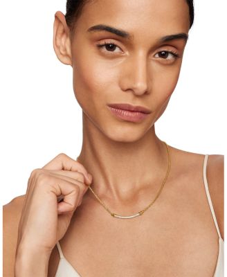 Petite Helena Station Necklace in 18K Yellow Gold with Diamonds, 17"