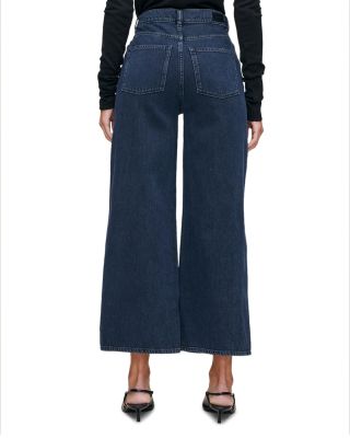 Hepburn High Rise Wide Leg Ankle Jeans in Crater Lake
