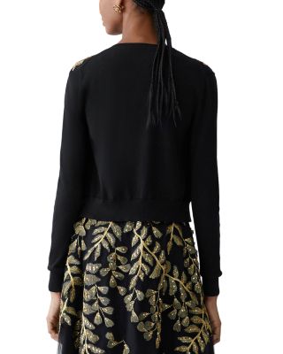 Embellished Long Sleeve Crewneck Cardigan