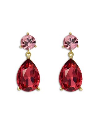 Contrasting Pink Crystal Drop Earrings