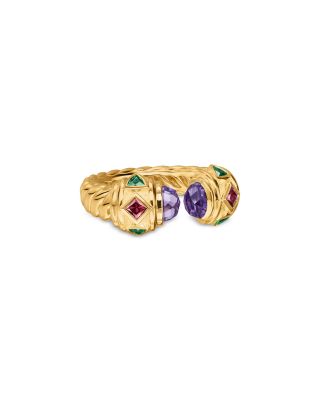 Renaissance&reg; Color Ring in 18K Yellow Gold with Amethyst, Pink Tourmaline and Tsavorites, 9.9mm