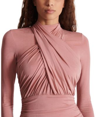  Pleated Jersey Midi Dress