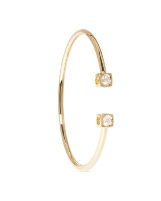 Dinh Van 18K Yellow Gold Le Cube Diamant Diamond Wire Cuff Bracelet