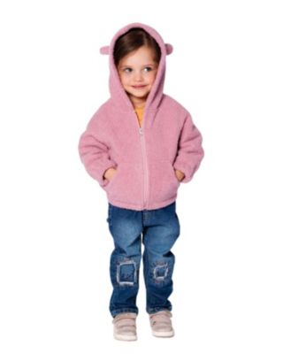 Girls' Hooded Full Zip Cat Plush Jacket - Little Kid, Big Kid