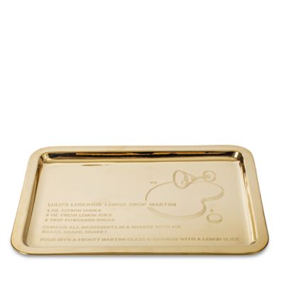 Lemon Drop Brass Finish Tray