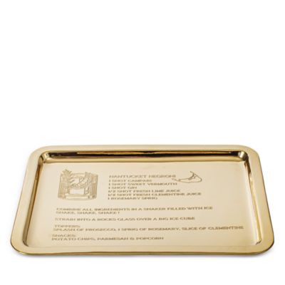 Nantucket Negroni Brass Finish Tray