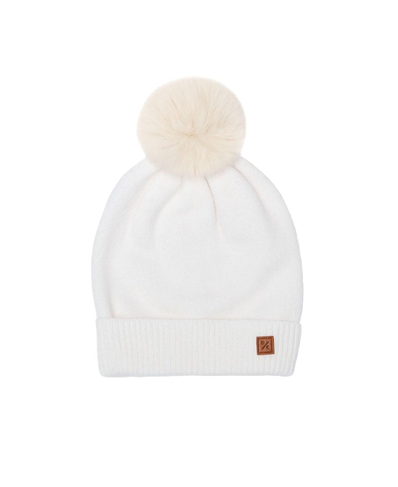 Northern Classics Unisex Knit Pom Hat - Big Kid In White